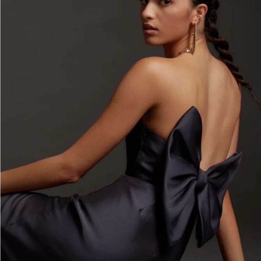 Hutch Black Strapless Dress with Bow